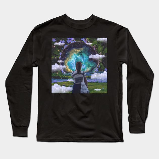 Magical Glowing Portal Long Sleeve T-Shirt by RiddhiShah